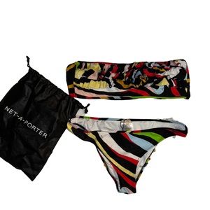 Emilio Pucci Striped Ruffled Bikini Set